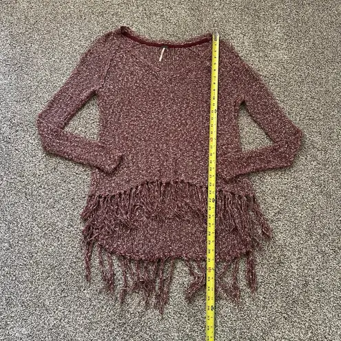 Free People  maroon loose knit long sleeve sweater size S