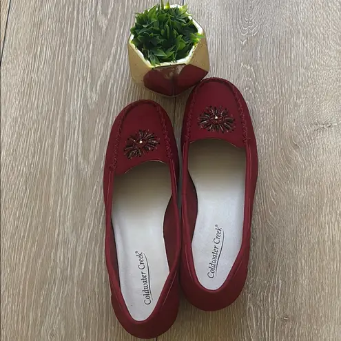 Coldwater Creek Red Beaded Loafers – Size 9.5