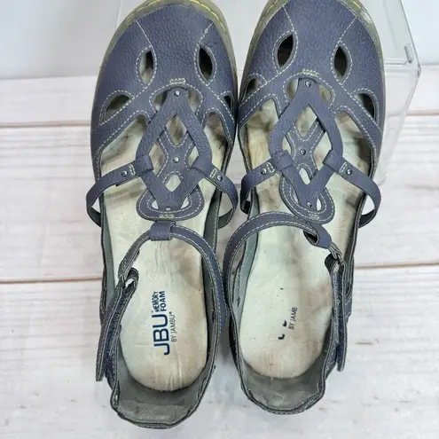 Jbu by Jambu Sydney Blue Strappy Comfort Shoes Memory Foam Footbed Vegan Leather