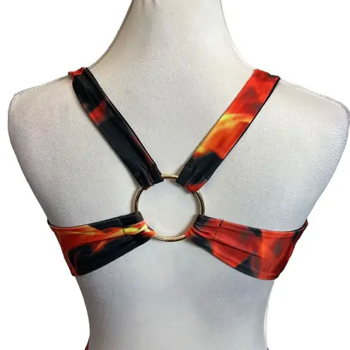 ALT NWT Juno Cutout Swimsuit Size XS Fiamma Red One Piece High Leg Crossover Blue