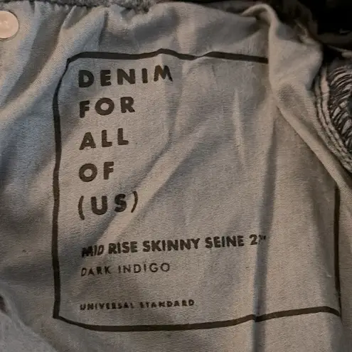 Universal Standard Seine Mid Rise Skinny Jeans Dark Indigo Size 12