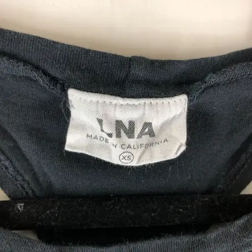 LNA Womens T Shirt Dress Cut Outs Cotton Black XS