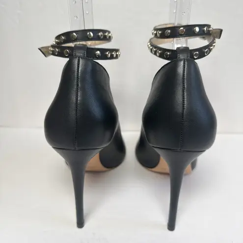 Jimmy Choo Lark 100 Studded Black Bootie Leather Heels Size 39.5