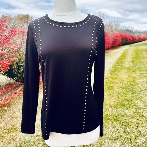 Carmen Marc Valvo Black Top with Gold Studs