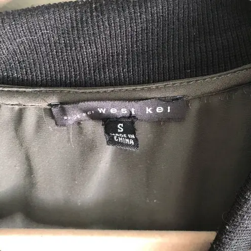 West Kei Olive Floral Embroidered Bomber Jacket