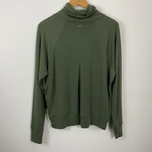 prAna Women Olive Green Sol Protect TurtleNeck Long Sleeve Top Size M
