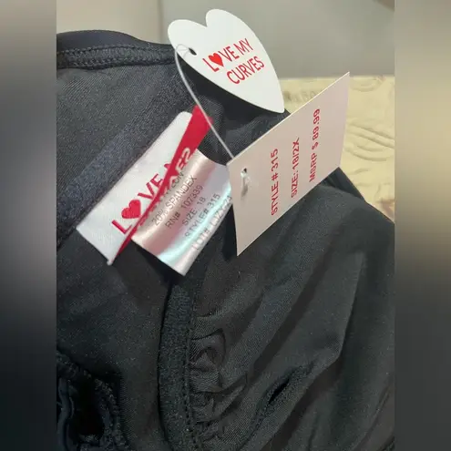 Love My Curves Black Lattice Halter Bathing Suit Size 18