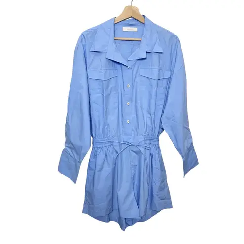 Faithfull the Brand NWT Isole Playsuit Women’s Small Mid Blue Cotton Resort Chic
