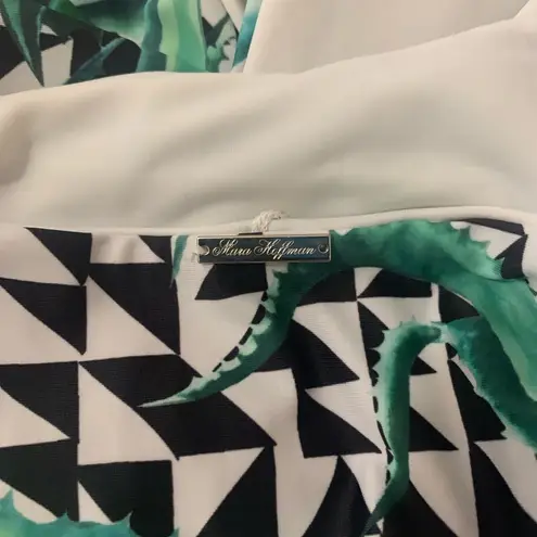 Mara Hoffman ALOE GREEN CROSS TOP ONE PIECE Swimsuit Sz Small