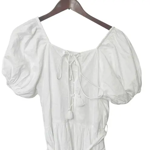 Ivy City Co NWT Antoinette Wrap Dress Women’s Size Large White Cotton Maxi