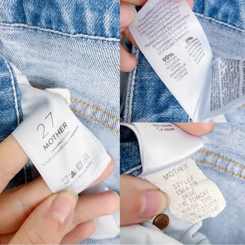 MOTHER • The Tomcat Jeans boyfriend straight leg slim crop The Confession ripped Blue Size 27