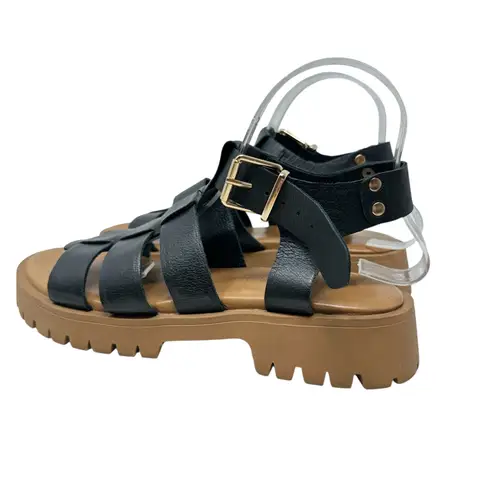 275 Central Isaiah Sandals Fisherman Chunky Leather Black Size 40 US 10