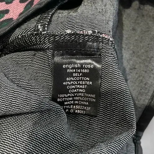 English Rose New Leopard Faux Leather Step Hem Mini Skirt Trixie Pink Black