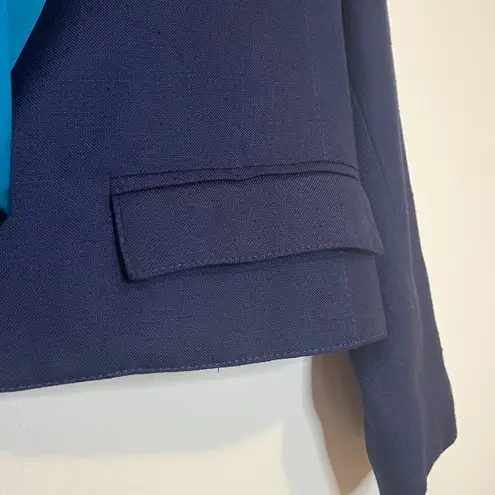 Smythe Les Vestes Navy & Teal Crop Blazer Blue Size 4