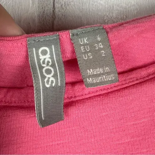 ASOS  Pink Darling Dress,‎ Size 2, ruffle top, off shoulder or on shoulder