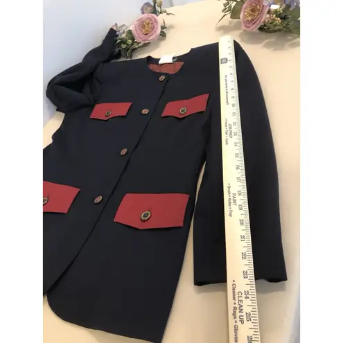 Harve Bernard Women Military Style Jacket Size8 Lined 100% Wool Clueless Preppy Size 8