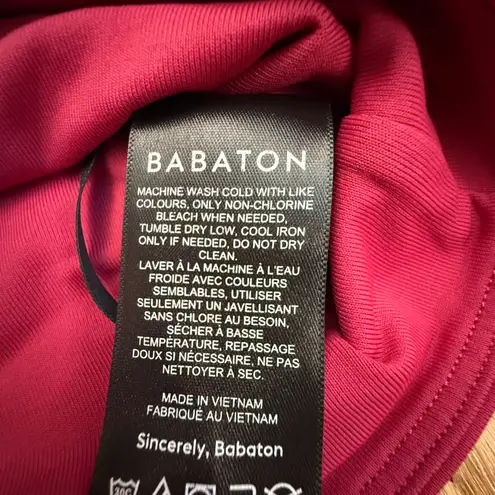Babaton Aritzia Long Sleeve Square Neck Stretch Top Fuchsia Pink Size 2XL Crop