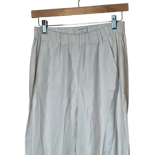 Babaton Dexter Linen Blend Trouser Ankle Pants Small Ivory Quiet Luxury Neutral