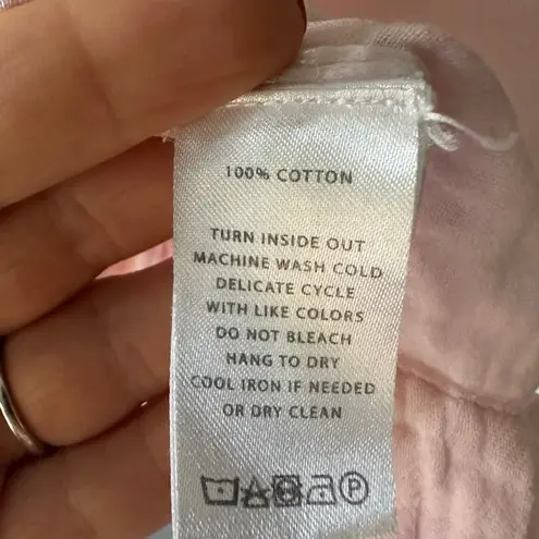 Lilla P Pink Relaxed Boxy Short Sleeve Blouse Size M