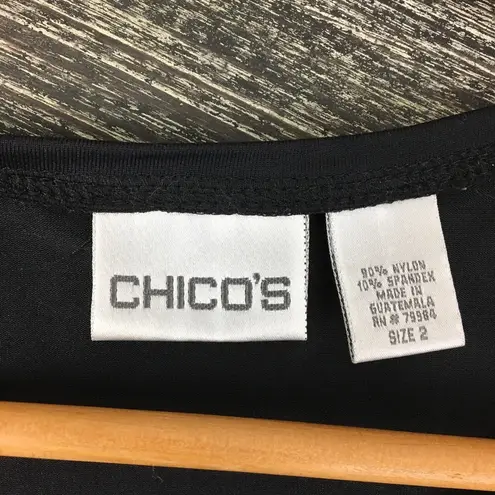 Chico's Chico’s Black Stretch Basic Microfiber Tank Top 2 L