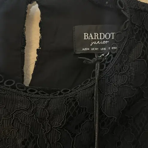 Bardot Junior Girl's Liana Swiss Dot Lace Mini Dress Size 16