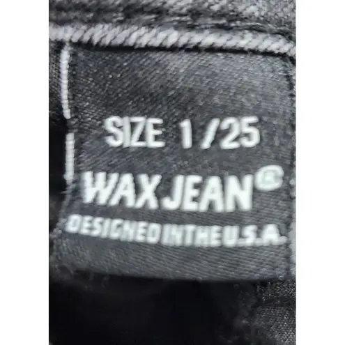 Wax Jean Distressed Ripped Skinny Jeans Black Wash Juniors Size