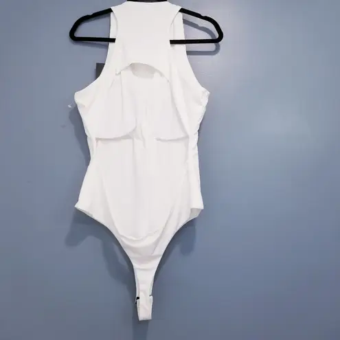 Klassy Network White Bramisuit One Piece Racer Back Backless Bodysuit Size undefined