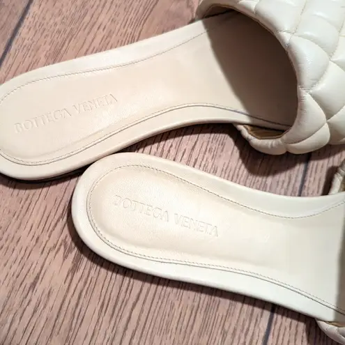 Bottega Veneta 🆕 Womens 41 Quilted Leather Sandals Slides Shoes Square Toe NEW