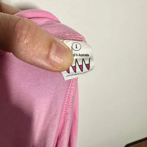 Wicked Wessal Lounge Pant Women L Bubblegum Pink Wide Leg Athleisure Casual Cozy Size L