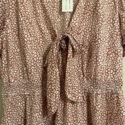 Simplee Apparel Simplee Plus Printed Knot Front Ruffle Hem Mini Dress Size 4XL NEW WITH TAGS