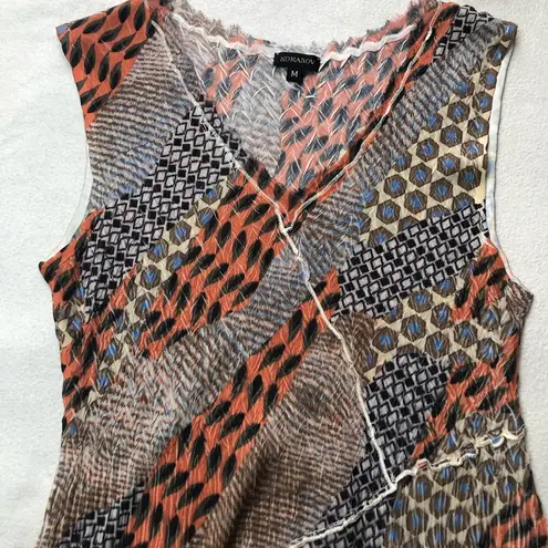 Komarov Asymmetrical Chiffon Tunic Tank Top Size M