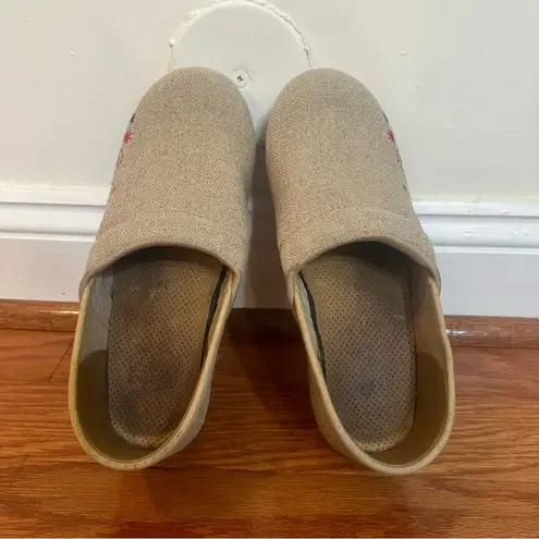Dansko Professional Clogs sz 39 Embroidered Natural Shoes US 8.5/9 Jute Vegan