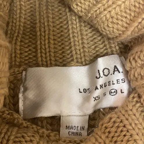 J.O.A. Side Slit Khaki Turtleneck Zipper Sweater C31 - Image 6