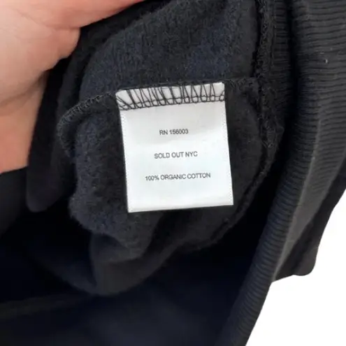 Soldout.NYC Large Just Enough Puff Short Sleeve Sweatshirt Black Fleece Crewneck