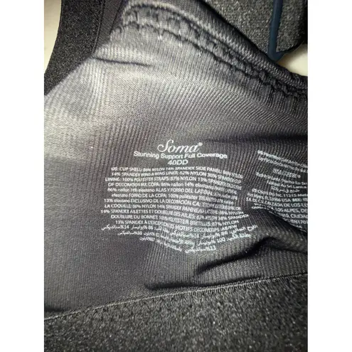 Soma Intimates Stunning Support Full Coverage Bra 40DD Black Beige Lace Size undefined - Image 6