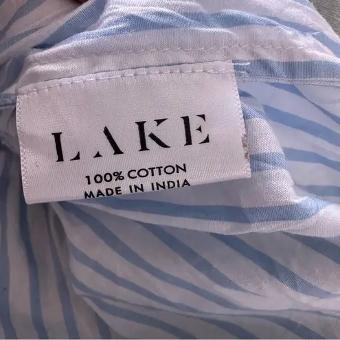 Lake Veranda Dress In Powder Blue Striped Size S 100% Cotton Cottagecore