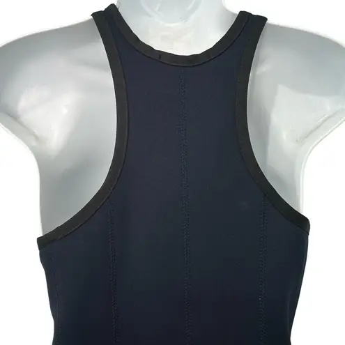 Alexander Wang Navy Blue Black Pleated Neoprene Scuba Mini Racerback Dress sz S - Image 8