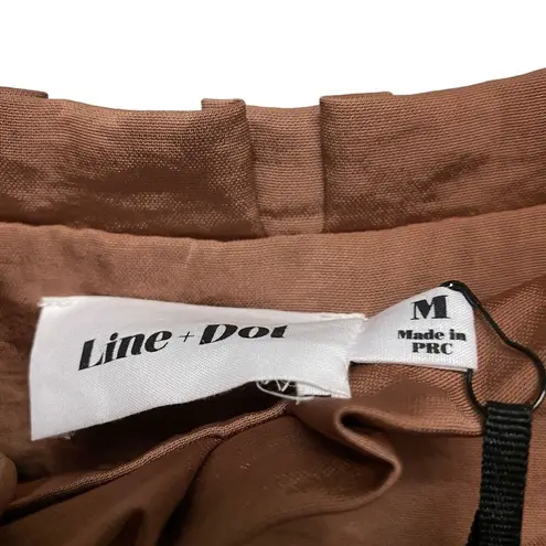 Line and Dot Ali Brown Satin High Waist Crop Trouser Pants paper Bag SZ Medium