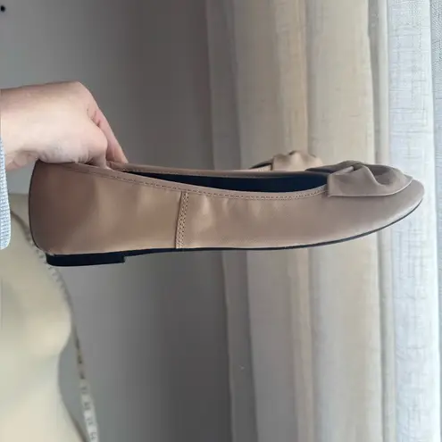 Sam & Libby  Beige/Tan Flats with Bow Accent