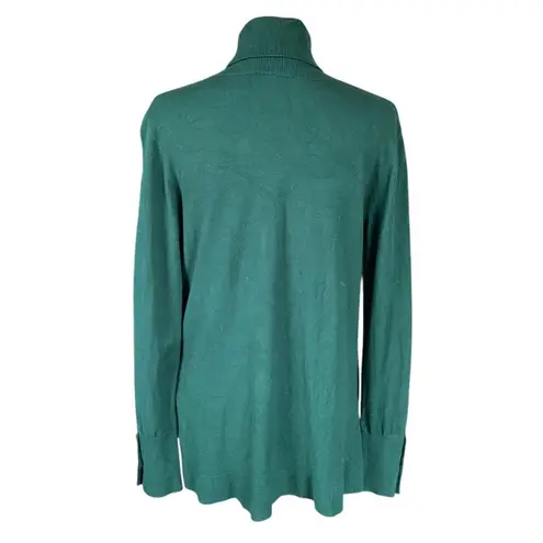 IMAN dark green long sleeve stretchy pullover turtleneck top women's size medium