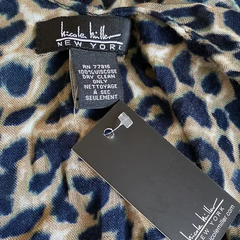 Nicole Miller  leopard fringe shawl coverup NWT