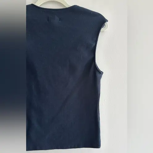 Maeve Square-Neck Tank Top, Navy Blue, Size Large