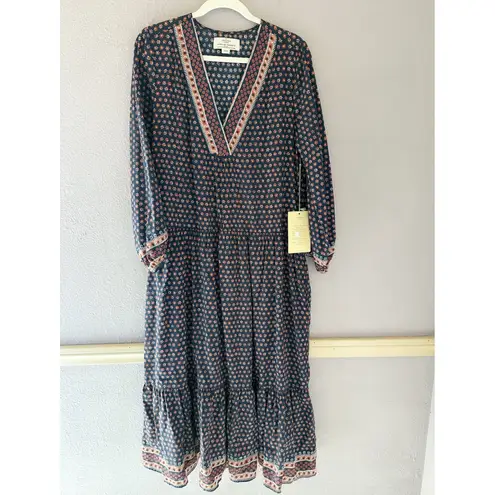 Trovata Birds of Paradis Tier Prairie Bohemian Silk Blend Dress Size Large