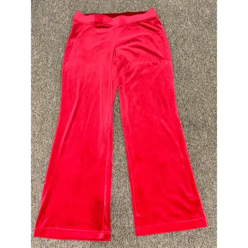 Juicy Couture  Bling Velour Tracksuit Hoodie Pants Cherry Red Sz Med