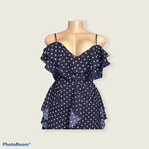 Pretty Little Thing Black Polka Dot Dress Size 2