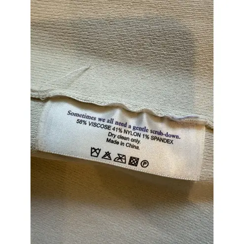 M.M. Lafleur Sweater Womens Large Ivory Open Front Knit Cardigan Blazer Jardigan