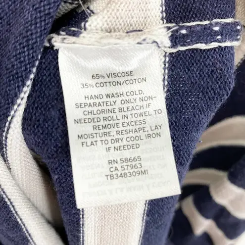 Treasure & Bond Navy Grey Stripe Crewneck Sweater - Large | Lightweight Knit