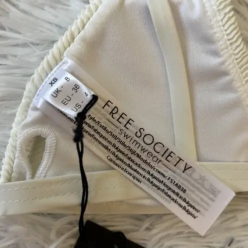 ASOS Free Society mix and match scrunch triangle bikini top in ivory size XS