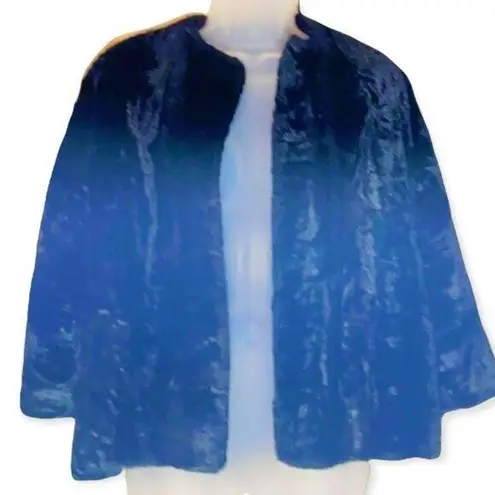 Vintage Faux Seal Fur Swing Capelike Coat 1940s or 1950s Black Size undefined