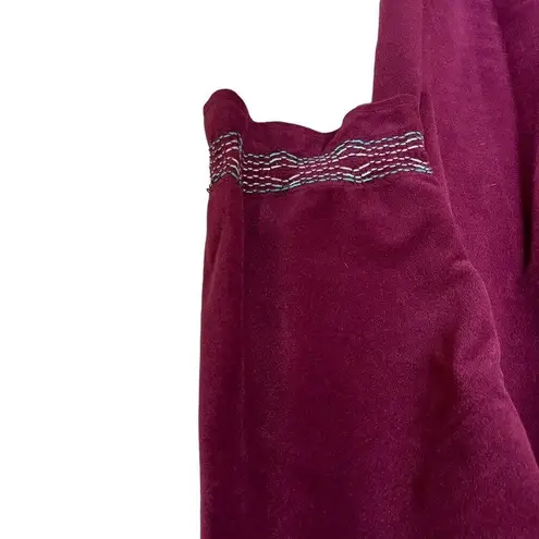 Vanity Fair Womens Maxi Embroidered Robe Vintage House Coat Embroidered Size M